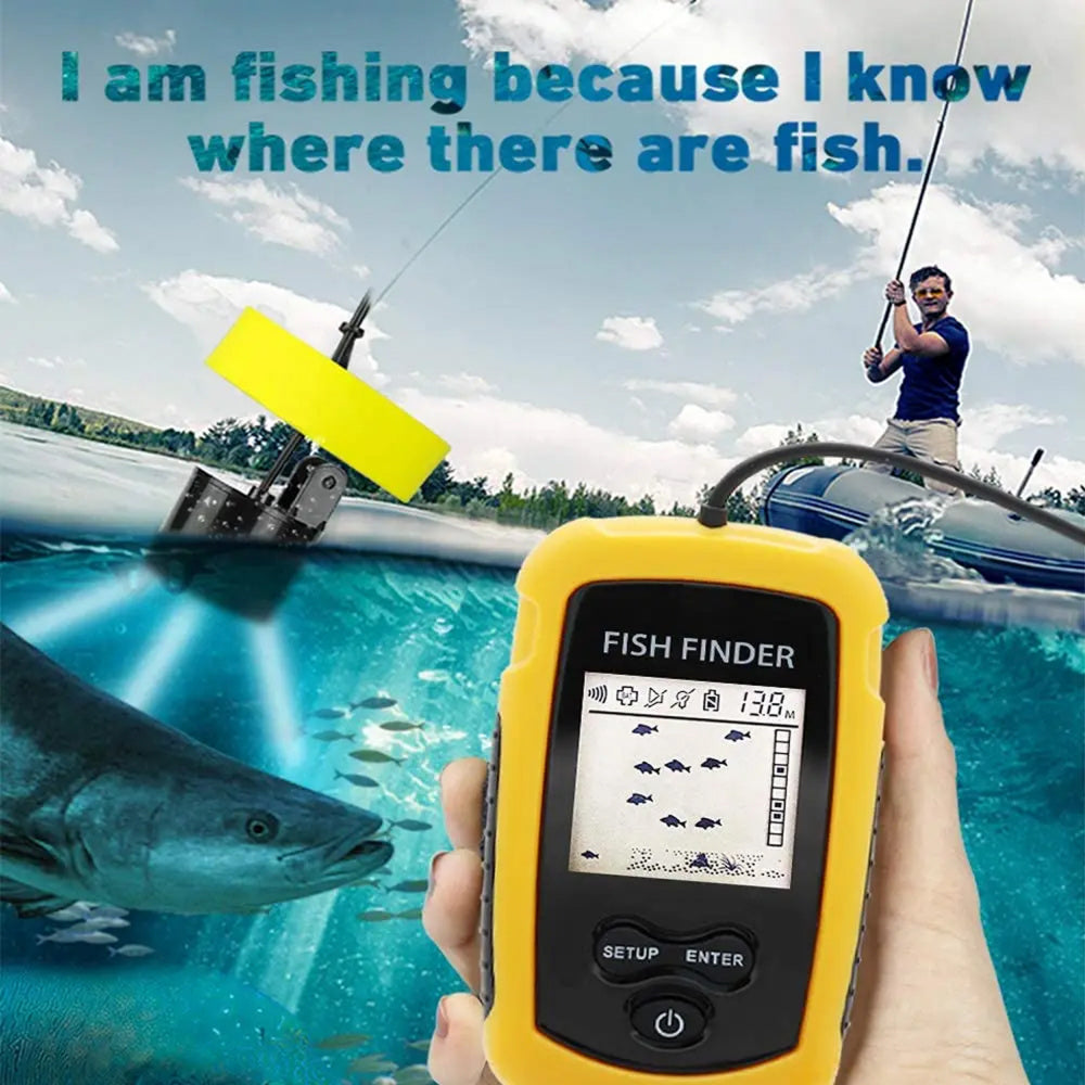 FishiGill 100M Portable Sonar Fish Finder with LCD Display